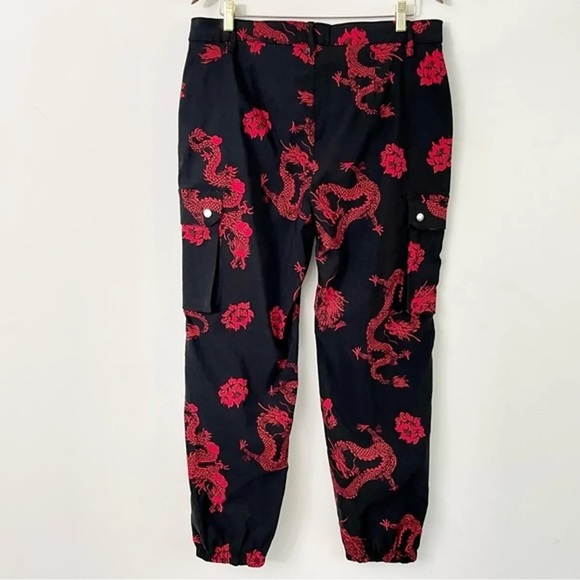 Like An Angel Dragon Print Red & Black Stretch Harem Pants  Size Small EUC - Picture 12 of 12